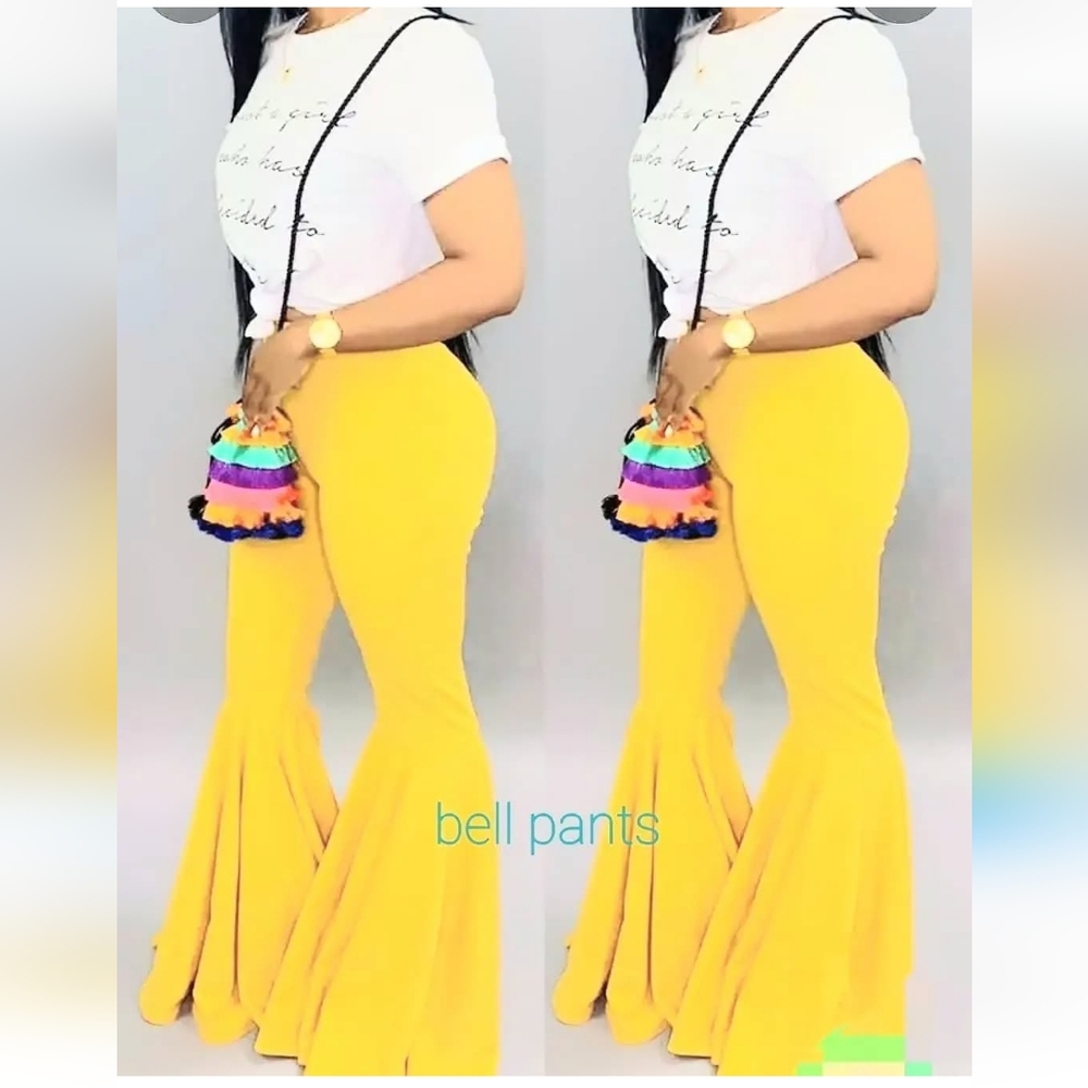 Yellow Bell Bottom Pants